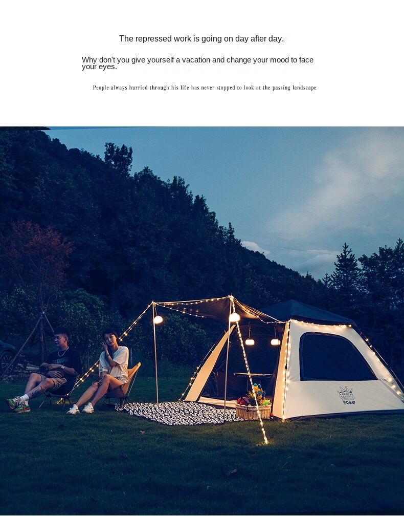 Cheap Goat Tents Tent Outdoor3 4People automatic tent thickened vinyl sun protective outdoor camping picnic tent   